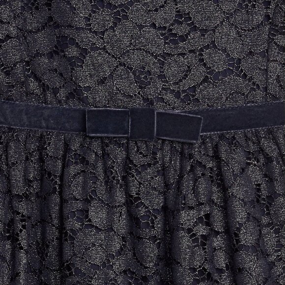 NEW Gap Baby Toddler Navy Dark Night Knee Length short Sleeve Formal Lacy Dress - Picture 3 of 3